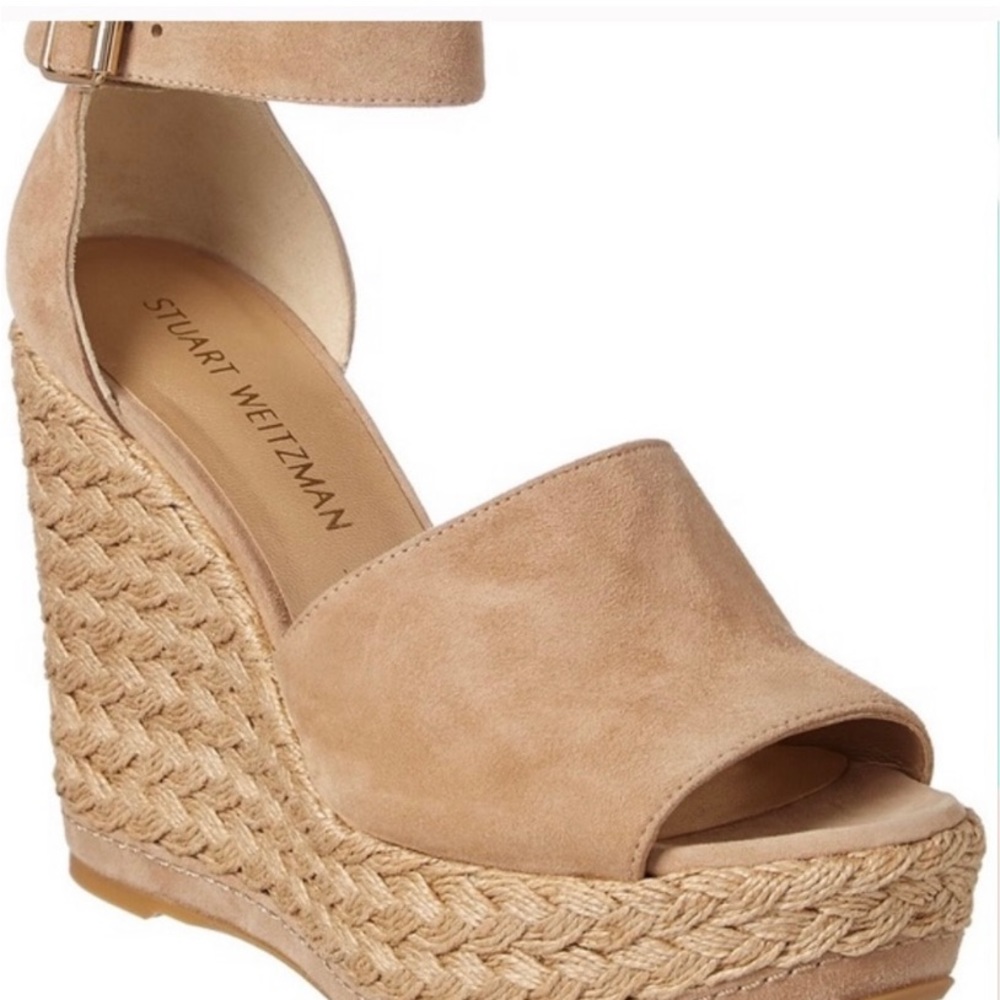 Stuart Weitzman Suede Espadrille Wedge